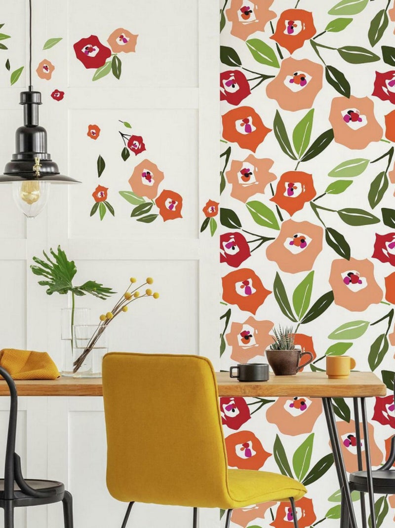 Stickers Muraux Jane Dixon ambiance florale Multicolore - Kiabi