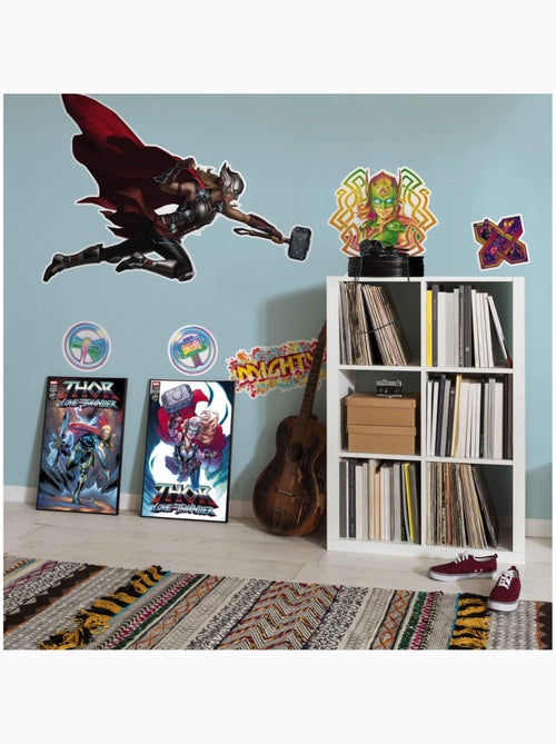 Stickers Muraux Marvel - Mighty Thor qui brandit mjolnir - 50x70 cm - Kiabi