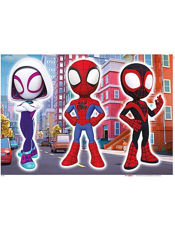 Stickers Muraux Marvel - Spidey accompagnée de Spin et Gost spider ses meilleures amies - 50x70 cm
