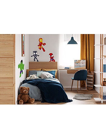Stickers Muraux Marvel - Spidey et son groupe de pouvoir avec Iron man, Black panther et Hulk - 50x