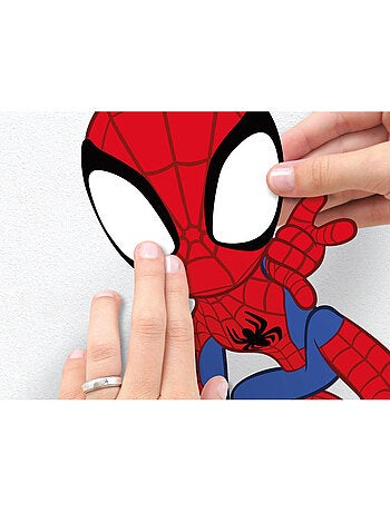 Stickers Muraux Marvel - Spidey et son groupe de pouvoir avec Iron man, Black panther et Hulk - 50x