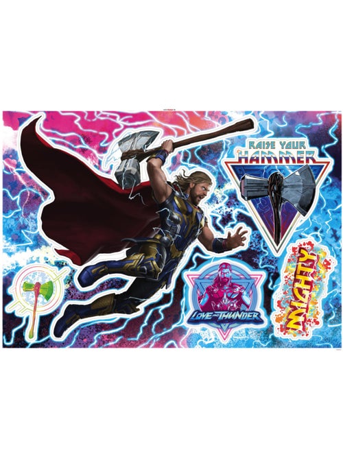 Stickers Muraux Marvel - Thor qui brandit Stormbreaker - 50x70 cm - Kiabi