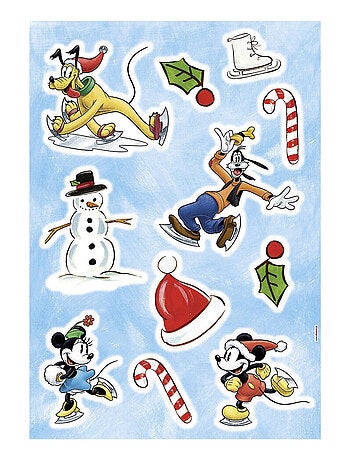 Stickers Muraux Mickey Mouse -Mickey Ice Slide- Patinage sur Glace Disney