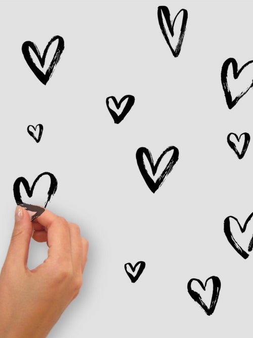 Stickers Muraux Motifs Cœurs Dessinés - Kiabi