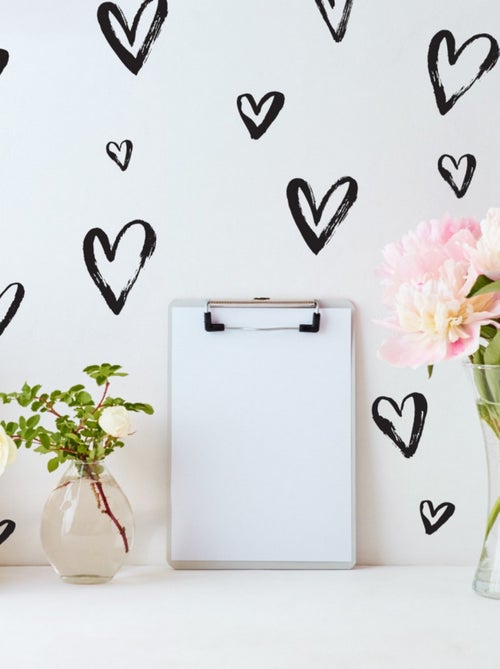Stickers Muraux Motifs Cœurs Dessinés - Kiabi