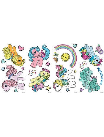 Stickers muraux my little pony rétro 7 personnages
