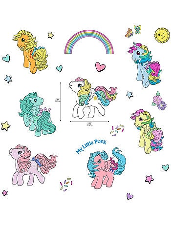 Stickers muraux my little pony rétro 7 personnages