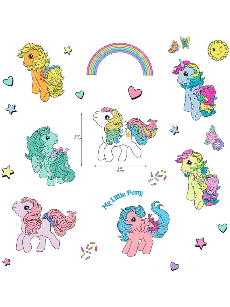 Stickers muraux my little pony rétro 7 personnages Multicolore - Kiabi