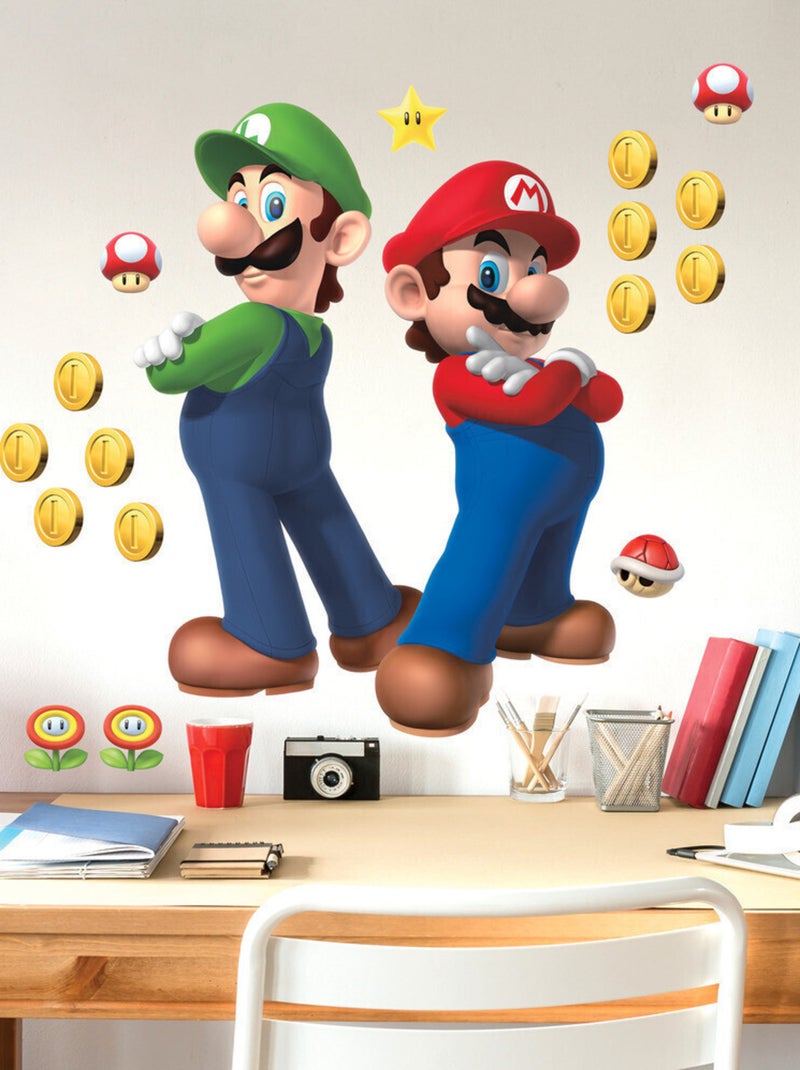 Stickers Muraux NIN Super Mario Luigi et Mario Multicolore - Kiabi