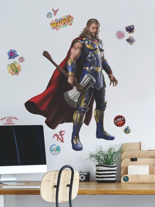 Stickers Muraux Personnage Marvel Thor -Love and Thunder - Amour et Tonnerre - Kiabi