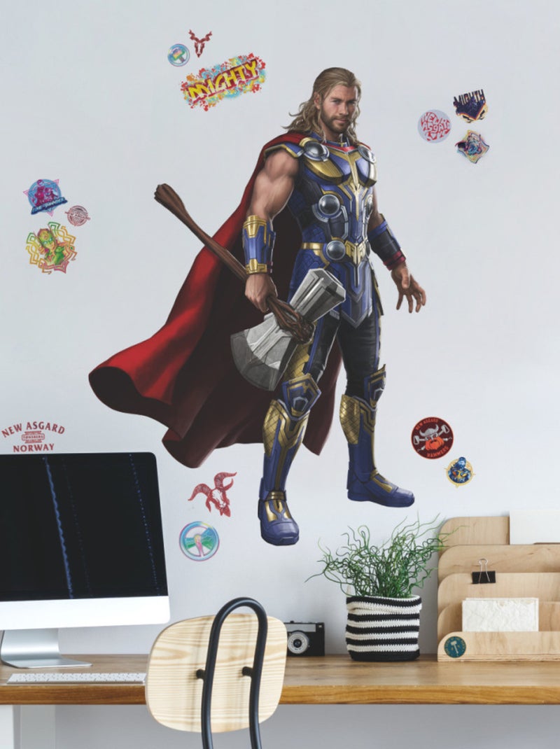 Stickers Muraux Personnage Marvel Thor -Love and Thunder - Amour et Tonnerre Multicolore - Kiabi