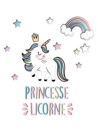 Stickers muraux princesse licorne