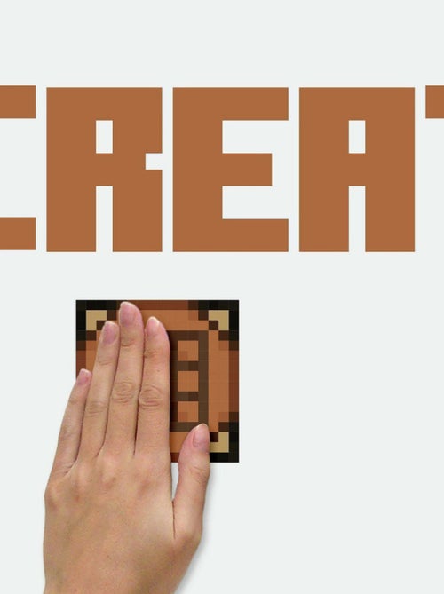 Stickers muraux repositionnables Minecraft -Manger, Dormir, Miner, Créer- - Kiabi