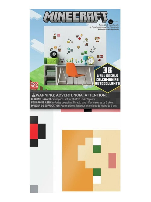 Stickers muraux repositionnables Minecraft - Kiabi
