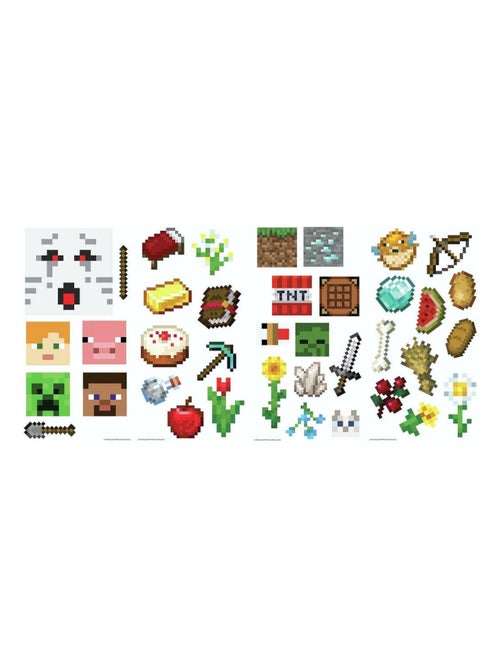 Stickers muraux repositionnables Minecraft - Kiabi