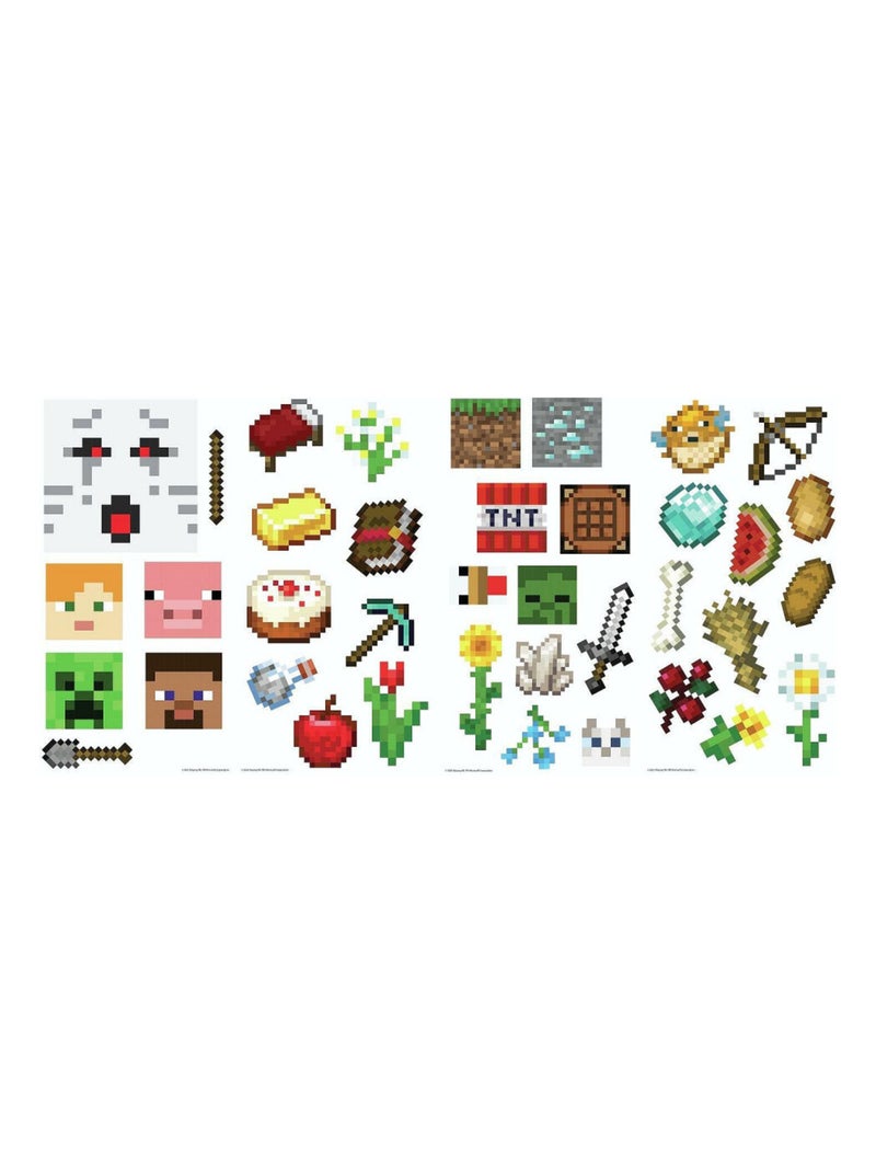 Stickers muraux repositionnables Minecraft Multicolore - Kiabi