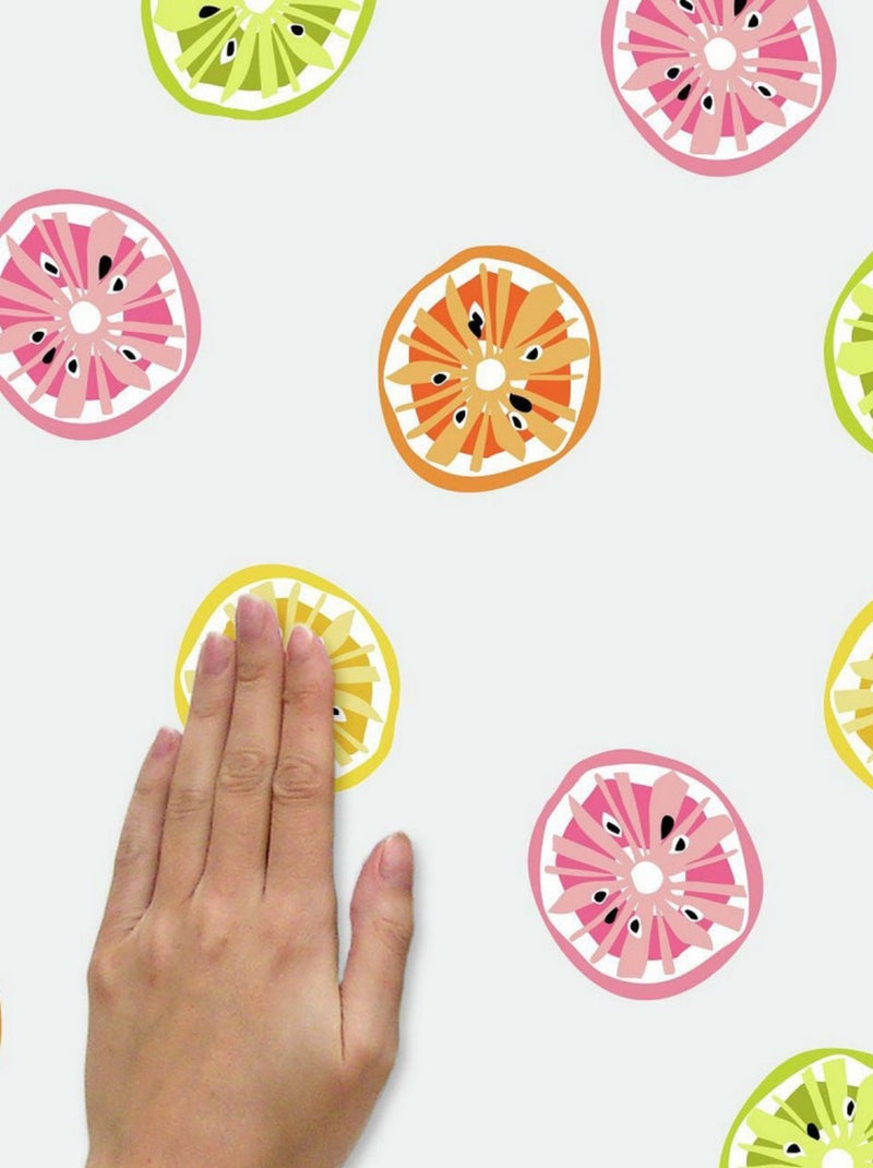 Stickers Muraux zeste et bâtons d'agrumes Jane Dixon Multicolore - Kiabi