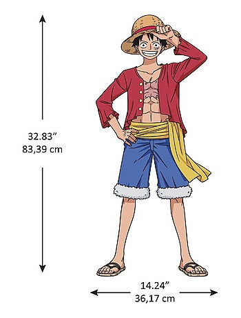 Stickers One Piece- Luffy Géant - Hauteur 32,83 cm