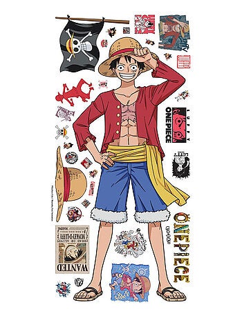 Stickers One Piece- Luffy Géant - Hauteur 32,83 cm