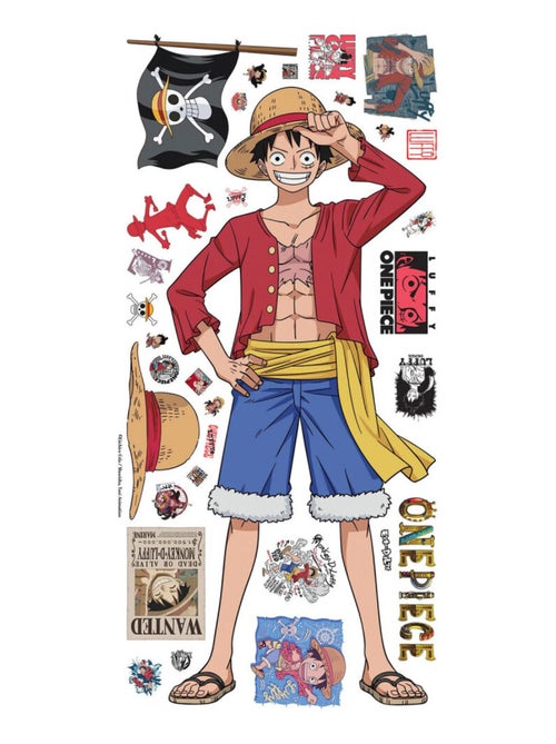 Stickers One Piece- Luffy Géant - Hauteur 32,83 cm - Kiabi