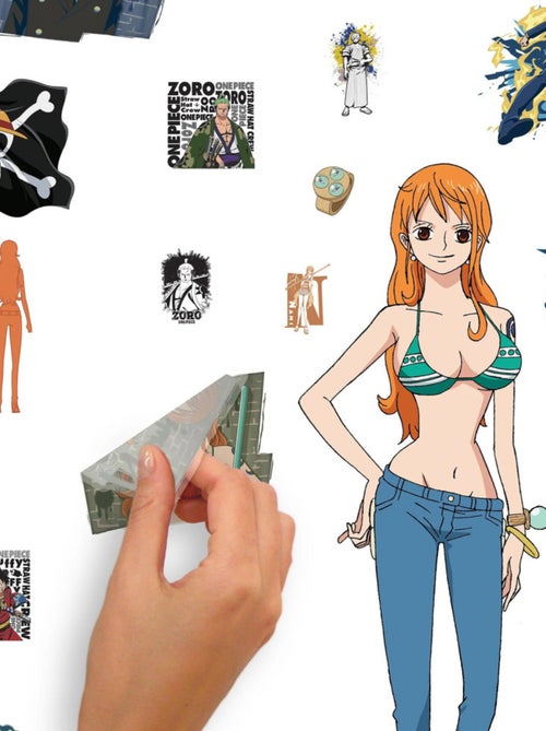 Stickers One Piece- Luffy, Nami, Zoro, Sanji - Hauteur 19,5 cm - Kiabi
