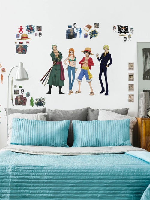 Stickers One Piece- Luffy, Nami, Zoro, Sanji - Hauteur 19,5 cm - Kiabi