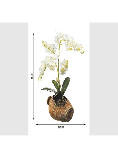 Stickers Orchidées blanches Dans une jarre  - 1 planche 42,5 x 65 cm - Kiabi