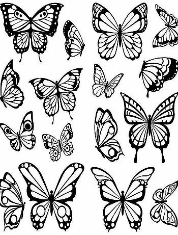 Stickers papillons à colorier