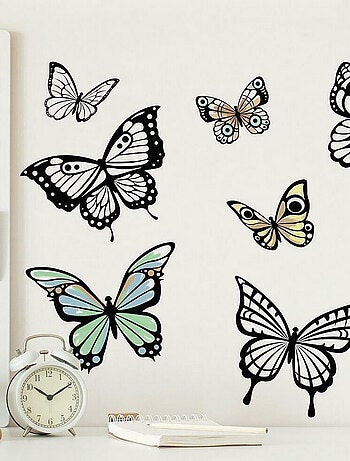 Stickers papillons à colorier