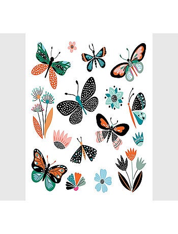 Stickers Papillons abstract - 1 planche 30x30cm