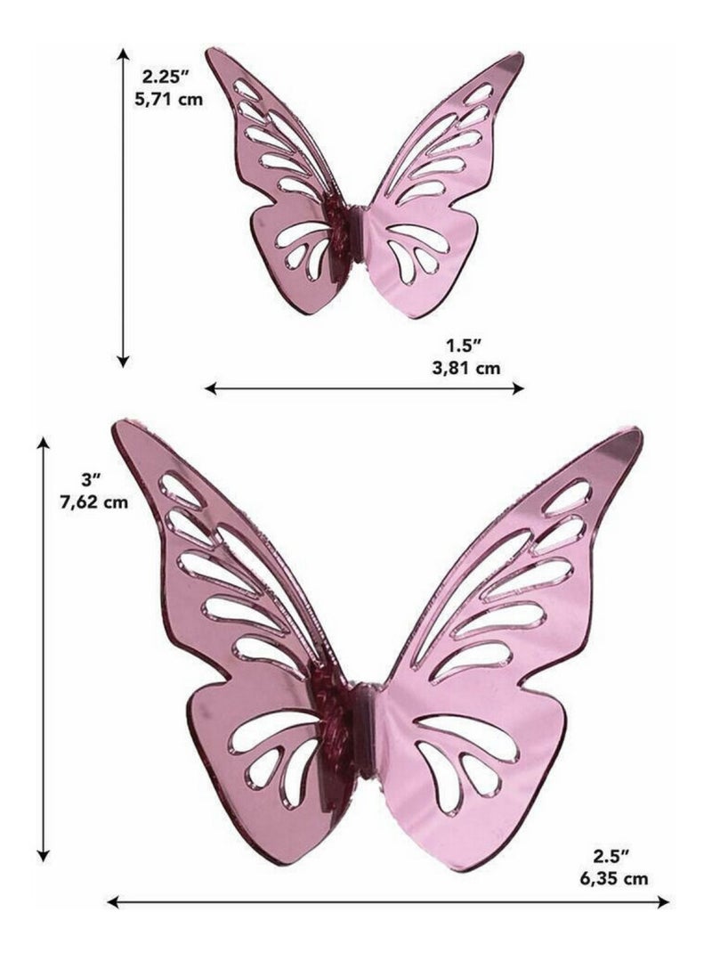 Stickers papillons rose or métal 3D Rose - Kiabi
