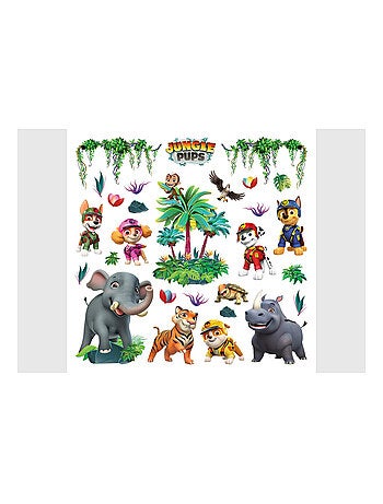 Stickers Pat' Patrouille - La Pat' Patrouille Jungle Pups - 30x30 cm
