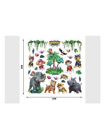 Stickers Pat' Patrouille - La Pat' Patrouille Jungle Pups - 30x30 cm