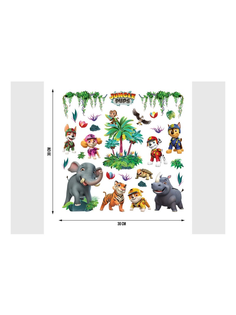 Stickers Pat' Patrouille - La Pat' Patrouille Jungle Pups - 30x30 cm Multicolore - Kiabi