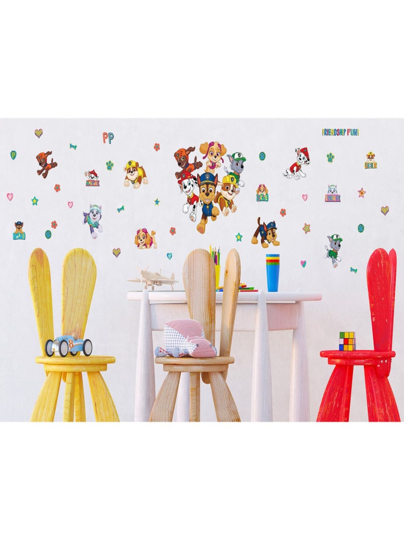 Stickers Pat'Patrouille - Tous les personnages - 42,5x65 cm Multicolore - Kiabi