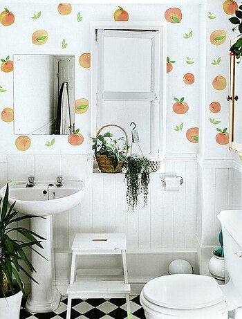 Stickers pêches aquarelle