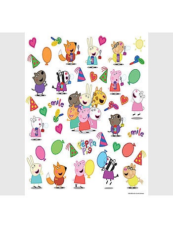 Stickers Peppa pig et ses amis - 1 planche 30 x 30 cm