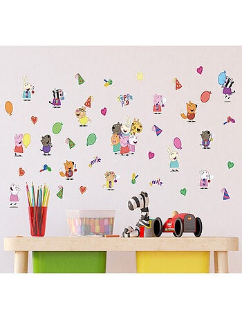 Stickers Peppa pig et ses amis - 1 planche 30 x 30 cm
