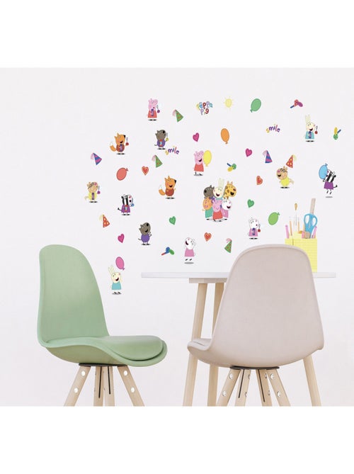 Stickers Peppa pig et ses amis - 1 planche 30 x 30 cm - Kiabi