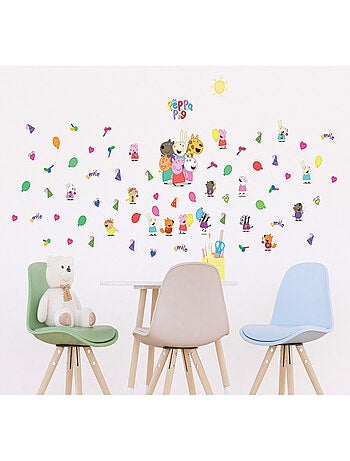 Stickers Peppa pig et ses amis - 1 planche 42,5 x 65 cm