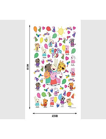 Stickers Peppa pig et ses amis - 1 planche 42,5 x 65 cm