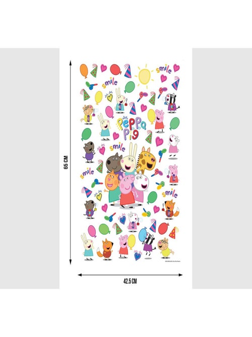 Stickers Peppa pig et ses amis - 1 planche 42,5 x 65 cm - Kiabi