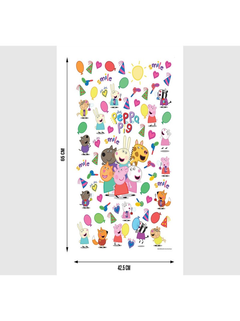 Stickers Peppa pig et ses amis - 1 planche 42,5 x 65 cm Rose - Kiabi