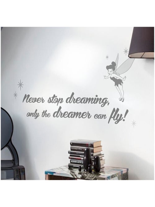 Stickers phrase Fée Clochette -Never Stop Dreaming- Disney - Kiabi