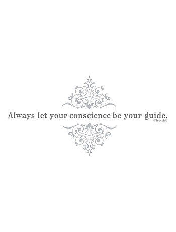 Stickers phrase Pinocchio -Always let your conscience be your guide- Disney