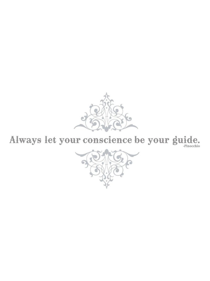 Stickers phrase Pinocchio -Always let your conscience be your guide- Disney Gris - Kiabi