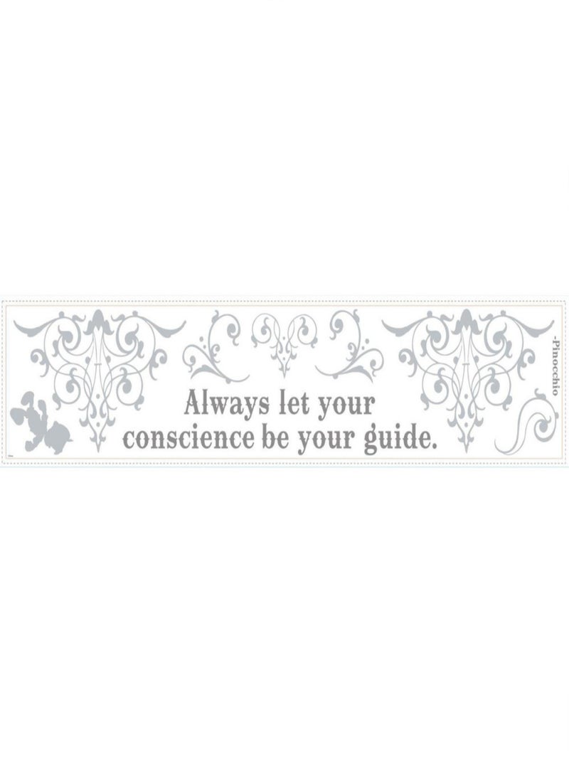 Stickers phrase Pinocchio -Always let your conscience be your guide- Disney Gris - Kiabi