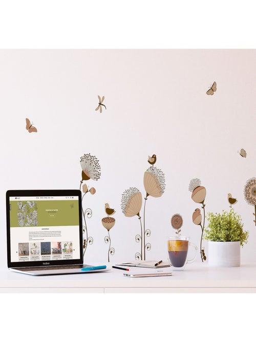 Stickers Pissenlits - 1 planche 30x30cm - Kiabi