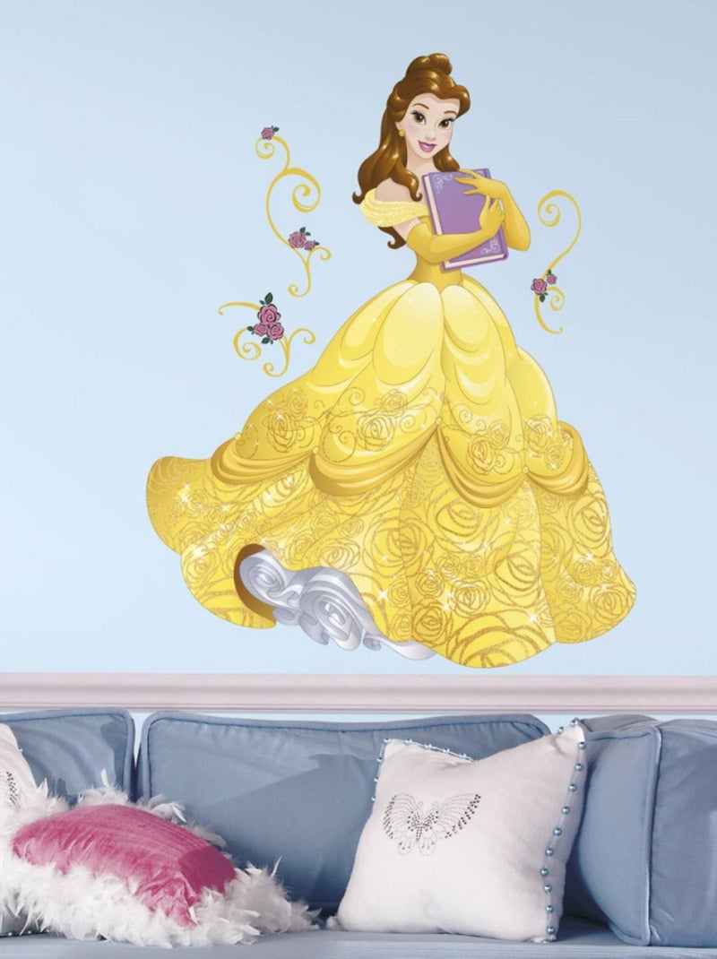 Stickers Princesse Belle Disney Jaune - Kiabi