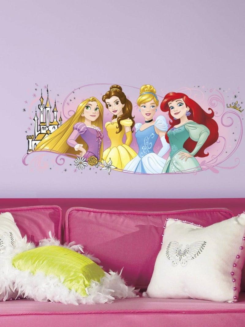 Stickers Princesse Raiponce Belle Cendrillon Ariel Disney 42x97 Multicolore - Kiabi